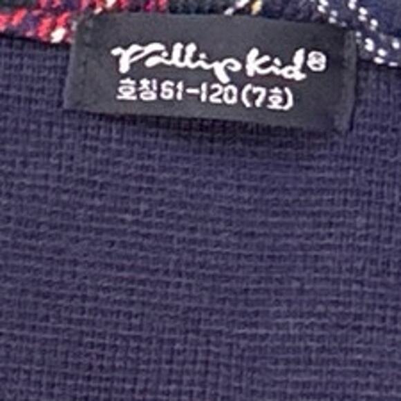 Vtg Pillip Kid Navy Nautical Cardigan School Girl Sz 7 Checkered Trim Sweater - Picture 8 of 8